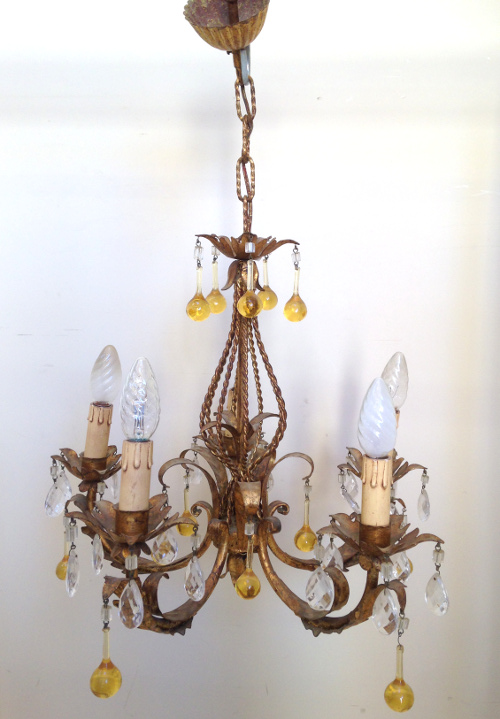 french vintage toleware chandelier